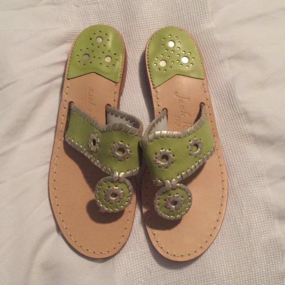 Palm beach platinum and lime sandal 7.5